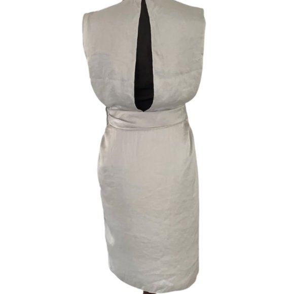 All Saints Arina Dress in Silvery Grey Japanese Cloth, size 0 - Picture 3 of 11